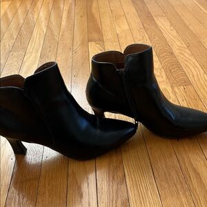 Sleek Black Heeled Ankle Boots